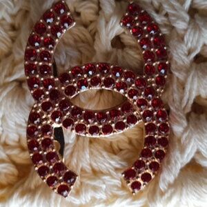 Chic Red Crystal Brooch